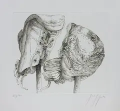 Günter Grass, But i ryba, 1974 r., 1974, akwaforta, papier, 32