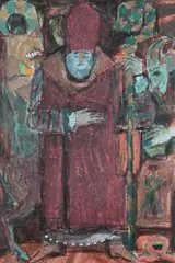 Juliusz Studnicki, Biskup, ołówek, kredka, akwarela, gwasz, papier, 46