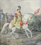 Józef Brodowski, Juliusz Kossak jako Jan III Sobieski, ok. 1860-1880 r., akwarela, papier, 48
