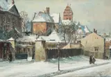Widok na Stare Miasto w Warszawie by Władysław Chmieliński, olej, płótno, sold Jun 2021