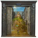 Arkadiusz Dzielawski, Portal XII, 2021, 2021, technika własna (olej, płyta, ręcznie rzeźbiona rama)