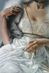 Anna Jagodova, Białe futerko, 2015, 2015, olej, płótno