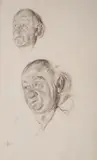 Józef Mehoffer, Studia głowy – szkic do portretu Aleksandra Dejeana, węgiel, papier, 48