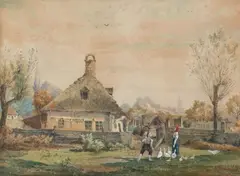 Przed chatą by Erazm Rudolf Fabijański, akwarela, papier, 20, sold Jul 2021