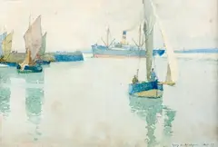 Harry van der Weyden, Łodzie, 1897 r., 1897, akwarela, papier
