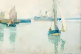 Harry van der Weyden, Łodzie, 1897 r., 1897, akwarela, papier