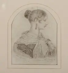 Henry Rozycki, Portret królowej Wiktorii, 1842 r., 1842, ołówek, papier