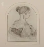 Henry Rozycki, Portret królowej Wiktorii, 1842 r., 1842, ołówek, papier