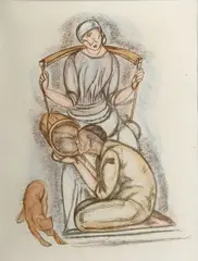 Leopold Gottlieb, Miłosierdzie (Barmherzigkeit), 1918-1920, litografia barwna, papier
