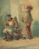 Franciszek Kostrzewski, Scena rodzajowa, ok. 1909 r.