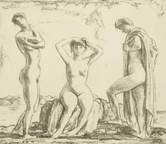 Akty, 1916 r, by Wojciech Weiss, autolitografia, papier, sold May 2021