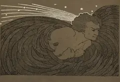 Edward Okuń, Śpiew piąty, cynkografia dwubarwna, papier
