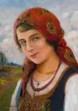Franciszek Zajchowski, Krakowianka, olej, tektura