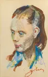 Antoni Suchanek, Portret Kobiety, pastel, tempera, papier