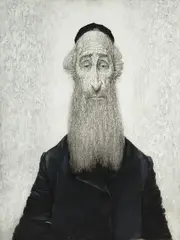 Maciej Lachur, Portret rabina, 1972 r., 1972, olej, płótno, 80