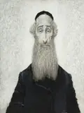 Maciej Lachur, Portret rabina, 1972 r., 1972, olej, płótno, 80
