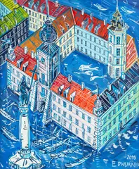 Edward Dwurnik, Plac Zamkowy, 2016, 2016, akryl, płótno