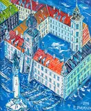 Plac Zamkowy, 2016 by Edward Dwurnik, 2016, akryl, płótno, sold May 2021