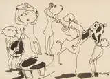 Otto Axer, Muzykanci, 1978 r., 1978, tusz, papier