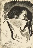Tadeusz (syn) Cieślewski, Śpiąca (żona artysty), 1935 r., 1935, drzeworyt rylcem na sztorcu grabowym
