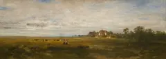 Aleksander Władysław Malecki, Przedmieścia Krakowa, 1872 r., 1872, olej, płótno dublowane
