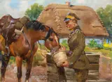 Jerzy Kossak, Ułan z koniem, 1930 r.