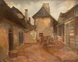 Henryk Rabinowicz, Podwórze w Kazimierzu, 1929 r., 1929, olej, płótno, 47