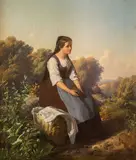 Tadeusz Ajdukiewicz, Dziewczyna z koszem, 1875 r., 1875, olej, płótno