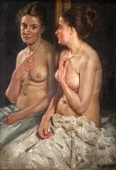 Albert Lipczyński, Portret Elisabeth z lustrem, olej, płótno