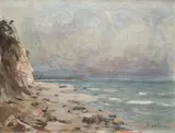 Klif w Orłowie by Marian Mokwa, olej, płótno, sold May 2021