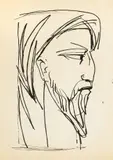 Roman Opałka, Portret mężczyzny, 1956 r., 1956, węgiel, papier, 41