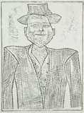 Jerzy Panek, Autoportret w białym kapeluszu II, 1960