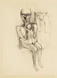 Bez tytułu, 1967 r. by Zdzisław Beksiński, 1967, piórko, papier, sold Apr 2021