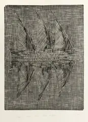 Roman Opałka, Żagiel II, linoryt, papier