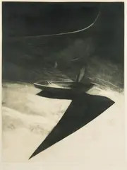 Alina Jackiewicz-Kaczmarek, Odpływ, 1985, 1985, akwatinta, mezzotinta, papier