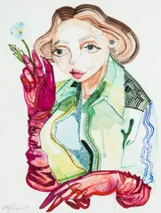 Zofia Pałucha, Kobieta, 2017, 2017, akwarela, papier