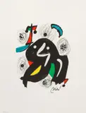Z cyklu Kwaśna melodia by Joan Miró, litografia barwna, papier typu Arches, sold Apr 2021