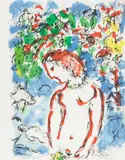Day in spring by Marc Chagall, oryginalna litografia barwna, papier, sold Apr 2021