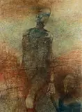 YŁ, 1997 by Zdzisław Beksiński, 1997, olej, akryl, płyta, sold Apr 2021