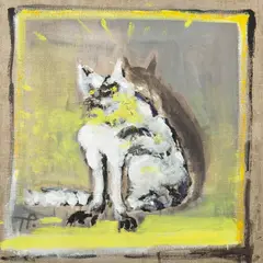 Teresa Pągowska, Kot, 1996, 1996, olej, płótno