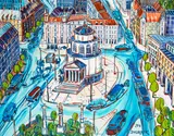 Plac Trzech Krzyży, 2016 by Edward Dwurnik, 2016, olej, płótno, sold Apr 2021