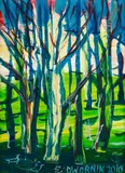 Sosny, 2016 by Edward Dwurnik, 2016, olej, płótno, sold Apr 2021