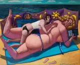 Jacek Pałucha, Kobieta na plaży, 2019, 2019, olej, płótno