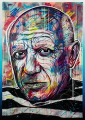 Michał Mąka, Pablo Picasso, 2020, 2020, akryl, spray, ręcznie wycinane szablony, płótno