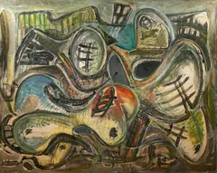 Józef Szajna, Interwał, 1985, 1985, olej, akryl, płótno