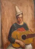 Jerzy Nowosielski, Portret mężczyzny z gitarą, 1945 r.