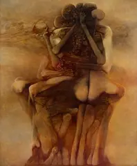 Zdzisław Beksiński, Bez tytułu, koniec lat 80. XX wieku, olej, płyta