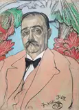 Stanisław Ignacy Witkiewicz, Portret mężczyzny, X 1926 r., pastel, papier beżowy, 64