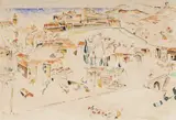 Pejzaż z Collioure by Mela Muter, akwarela, papier, sold Apr 2021