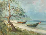 Gdynia Orłowo by Henryk Baranowski, olej, płyta, sold Apr 2021